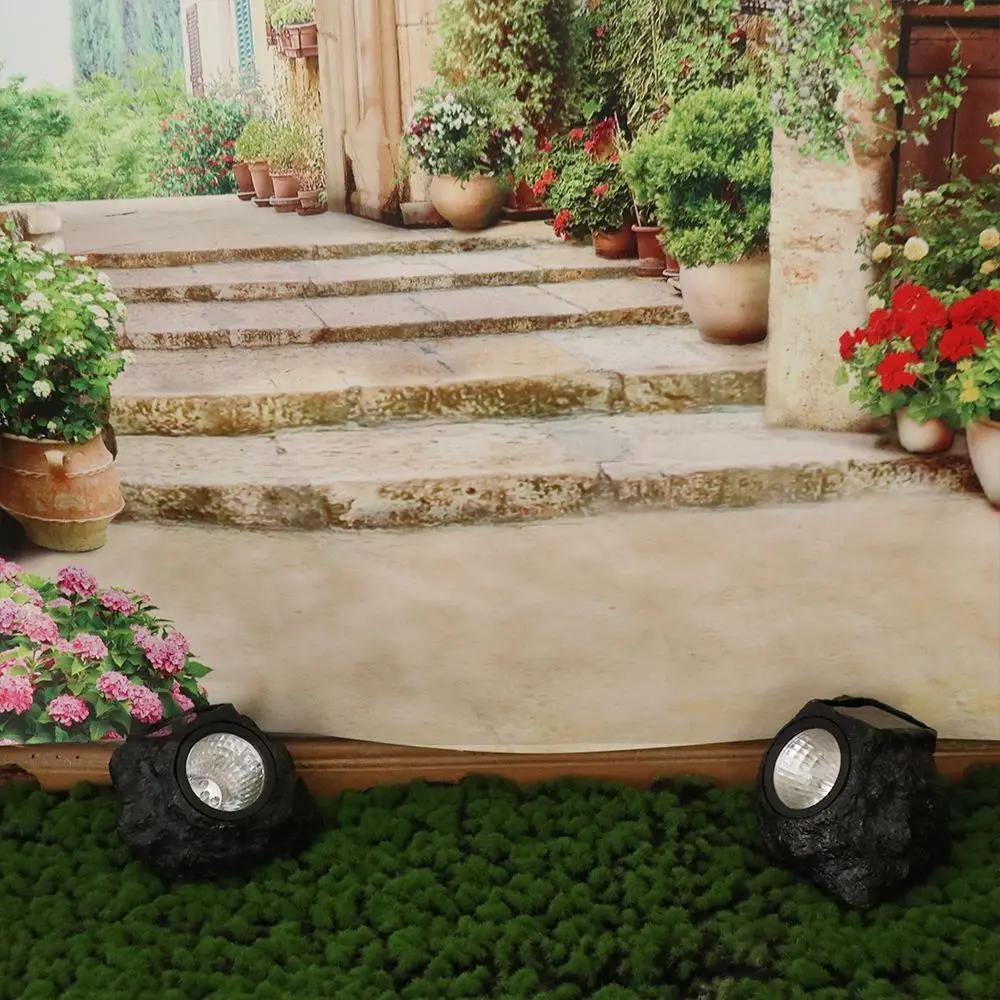 Warm Light Spotlight Solar Stone Light Simulation Stone Energy-Saving Solar Rock Lamp Waterproof Resin Lawn Lamp Landscape