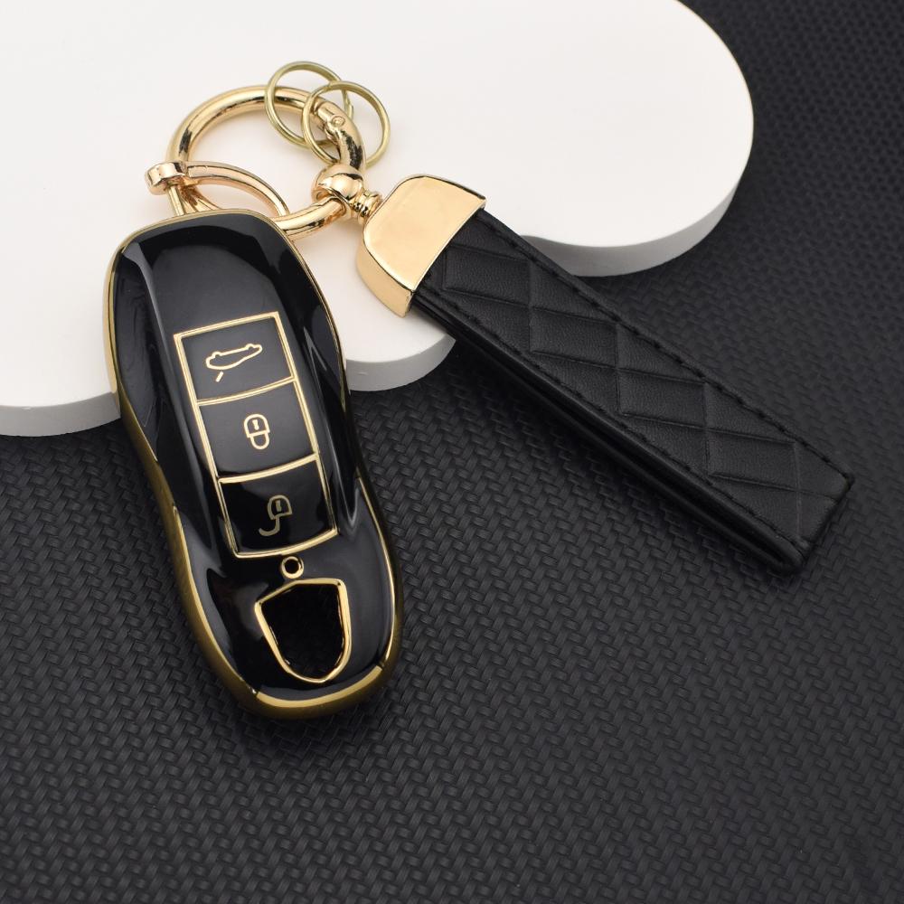 3 Buttons Full Protection Key Case Cover For Porsche Cayenne Macan Panamera 911 718 Cayman 918 958 Remote Key Fob Shell