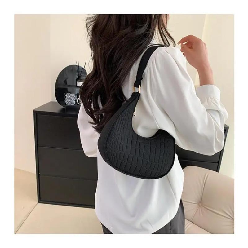 Temperament Handbag Casual Trendy Stone Pattern Shoulder Bag Single Shoulder Design Winter Fashion Women'S Underarm Bag