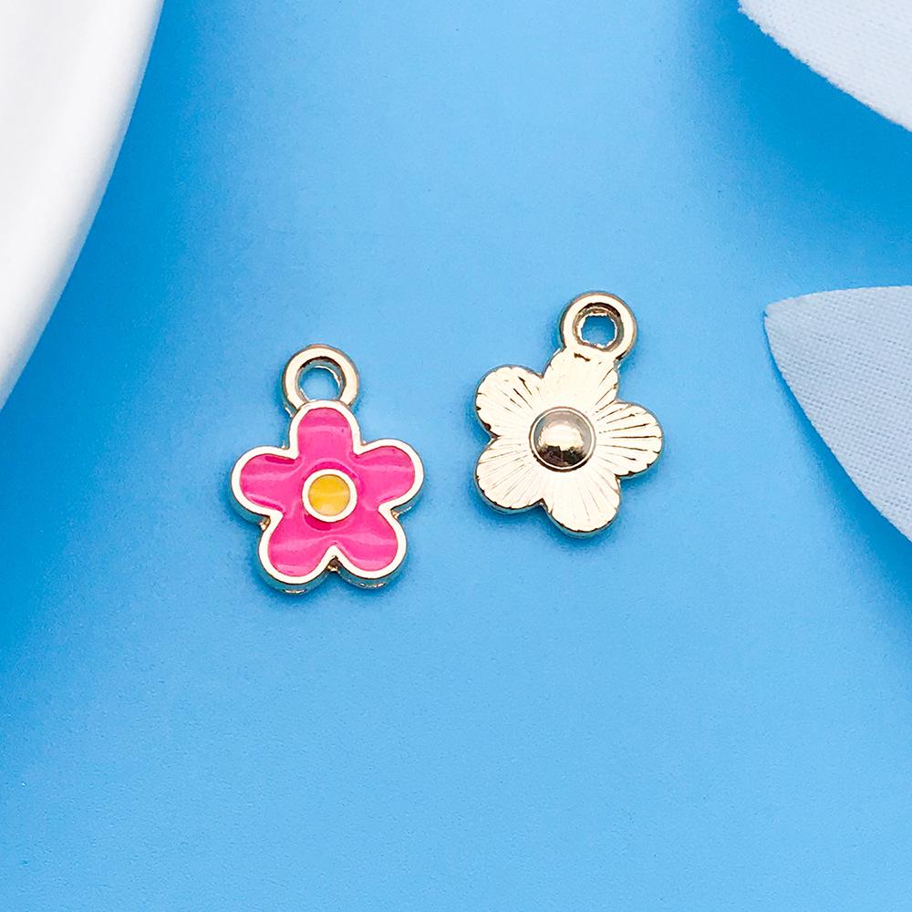 30 Cartoon Alloy Jewelry Pendants: Rose Red Drip Oil for DIY Bracelet and Handbag Accessories