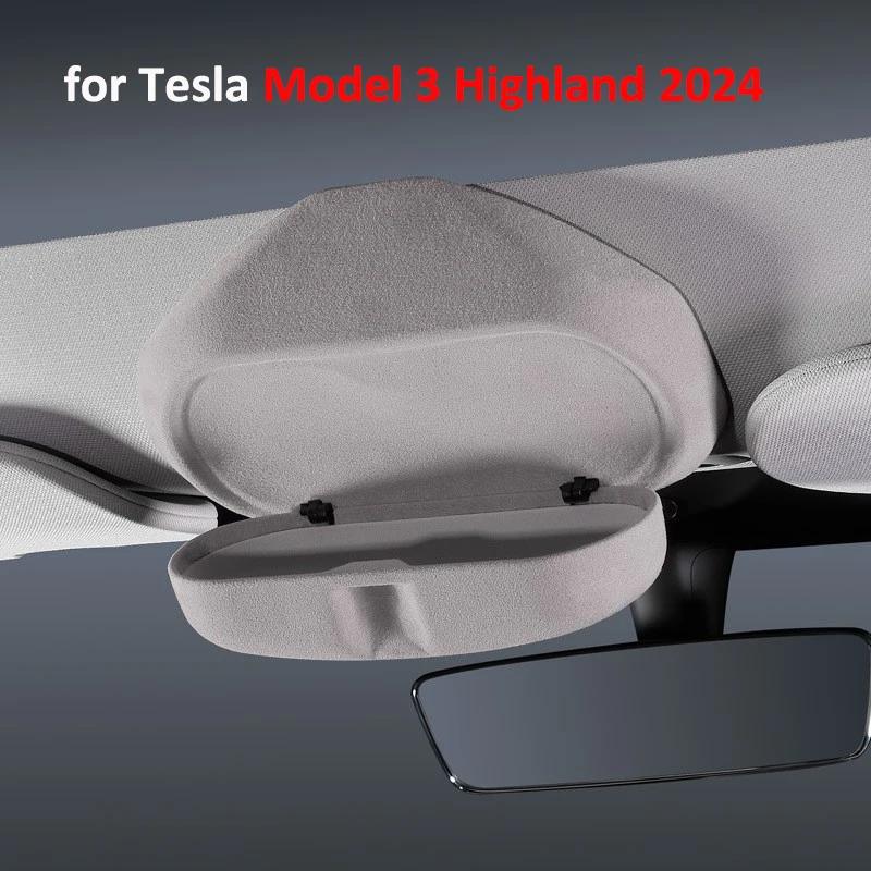Pro Tesla Model 3 Highland 2024 Model Y 2023 Pouzdro na sluneční brýle Držák slunečních brýlí Ochranné úložiště Střešní box interiérové doplňky