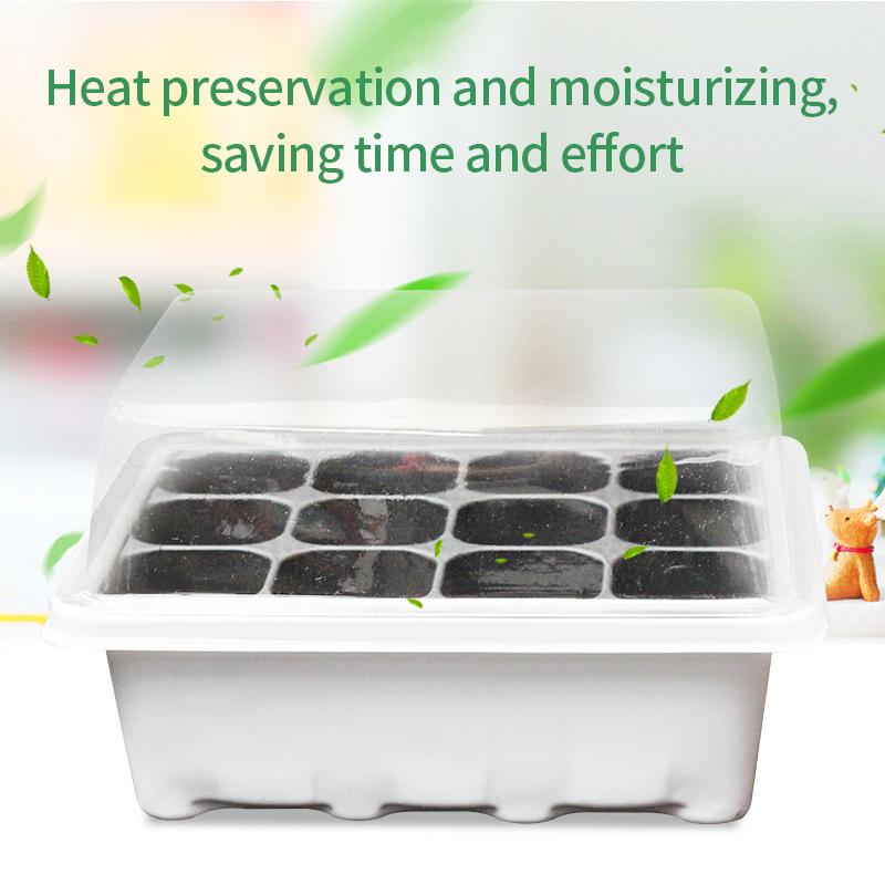 Seedling Box 12 Holes Sowing Nursery Pots Insulation with Lid Succulent Plant Seed Sprout Germination Seedling Pot Wholesale