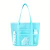 Large Capacity Mesh Beach Bag Women Shopping Tote Swimming Suit Pouch Single Shoulder Travel Storage Bag for Swimwear and Beach