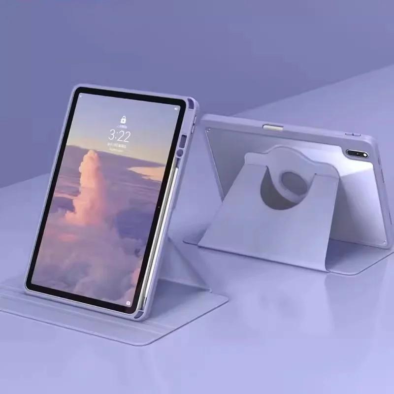 Étui Tablette Rotatif à 360° pour Samsung Galaxy S10 S9 Ultra 14.6  S8 S7 FE A9 + Plus A8 A7 S6 Lite 8.7  Housse Flip avec Porte-Stylo For A7 Lite 8.7 inch violet