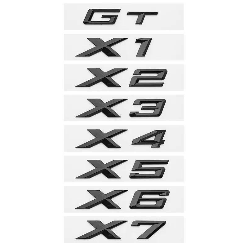 

For BMW X1 X2 X3 X4 X5 X6 X7 GT Logo Emblem Rear Trunk Badge 3D ABS Chrome Black Car Sticker Decals Car Styling Accessories X1 2016-2025