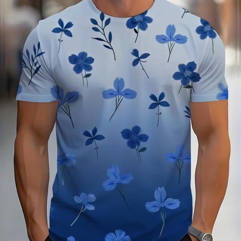 

Men s Fashion 3D Printed Men s T-Shirt Round Neck Short Sleeve Trendy Street Wear XL