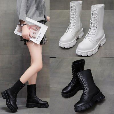 Women's Boots Autumn and Winter New Style British Style Thick Soled Short Boots for Women's Fashion Internet Famous Slim Boots