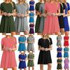 Stylish Women's Summer Tunic T-shirt Dress With Short Sleeves And Solid Colors