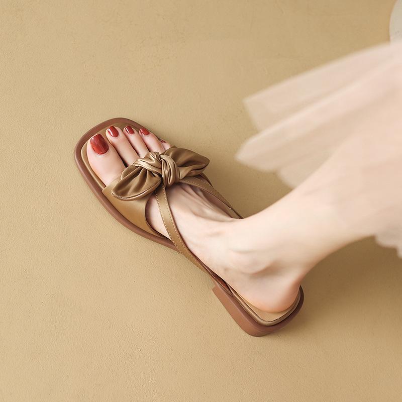 

Огромный милый~ Шелковый квадратный бант сандалии с открытым носком женские носят ретро толстый низкий каблук туфли 42 золотой