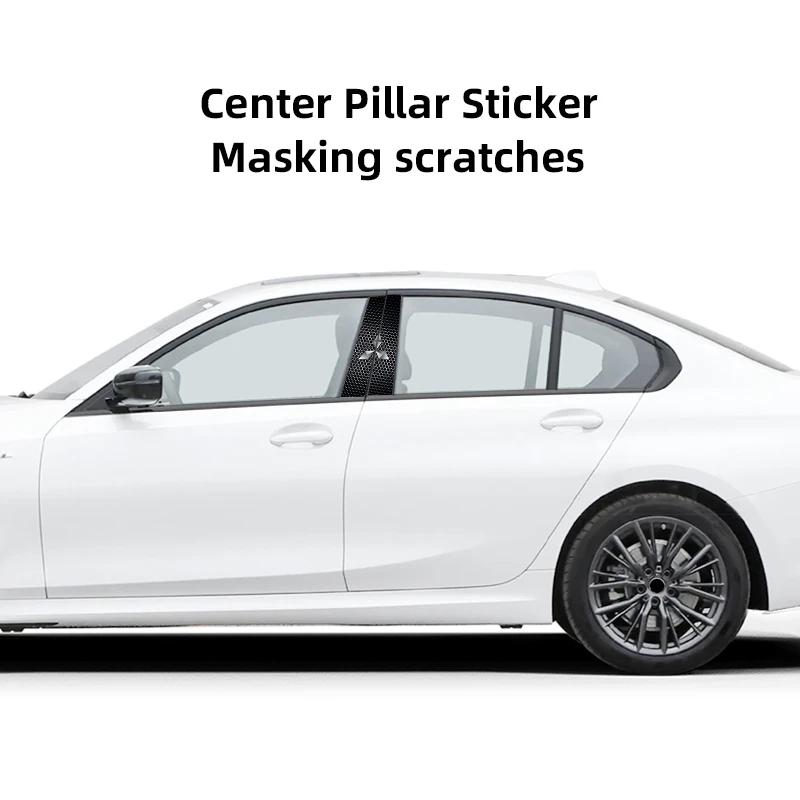 Anti-scratch Car Center Pillar Sticker Window B Pillar Decor Film for Mitsubishi Triton L200 Pajero Sport 2pcs