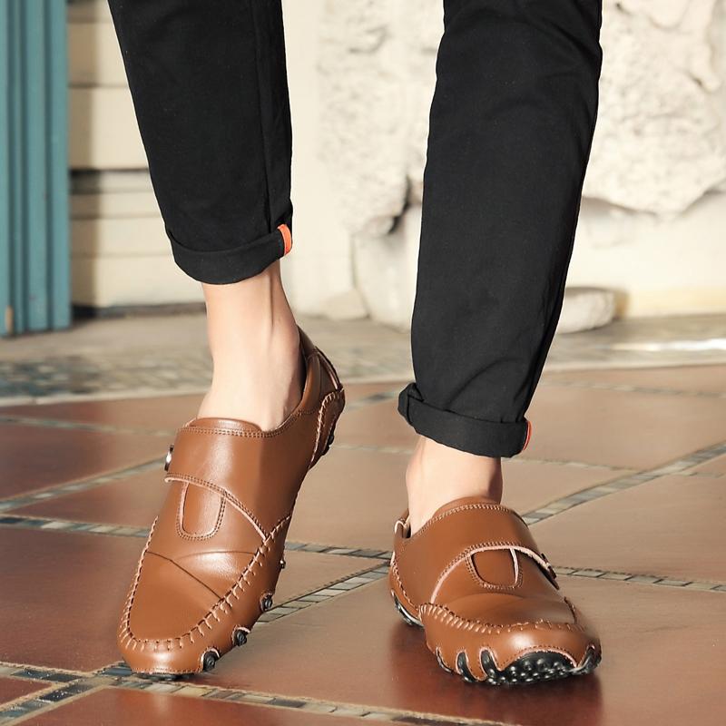 2025New Style Casual Leather Handmade Walking Shoes Business Men Outdoor Antiskid lazy Shoes Flat Designer Shoes Loafers