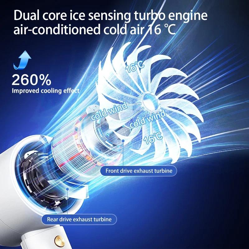 2PCS USB Rechargeable Handheld Fans Mini Turbo Cooling LED Power Display Portable Desk Fans for Indoor And Outdoor Use