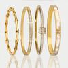 Titanium Steel Gold Silver Color Bangles for Women Girls Trend Waterproof Jewelry Luxury Sparkling Zircon Bracelet Bangle