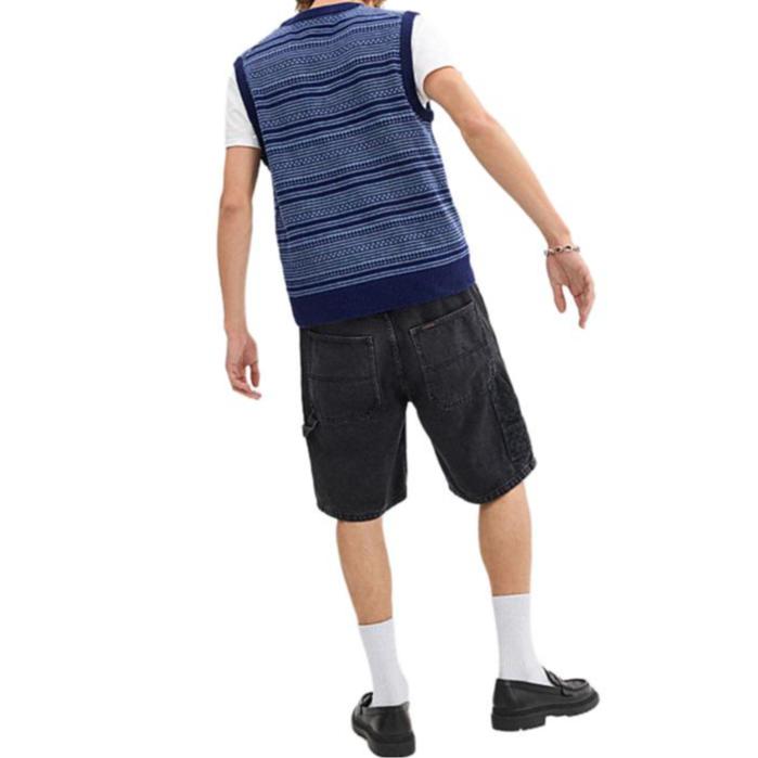 Coach Ss24 Logo Letter Logo Striped V-Neck Sleeveless Vest Men Vests Blue CT740-BLM