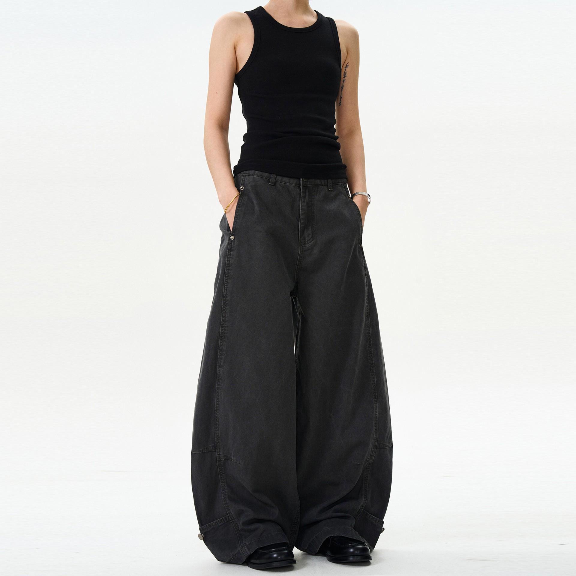 

Unisex Retro Scimitar Cargo Pants: Loose, Casual, Versatile Design Large