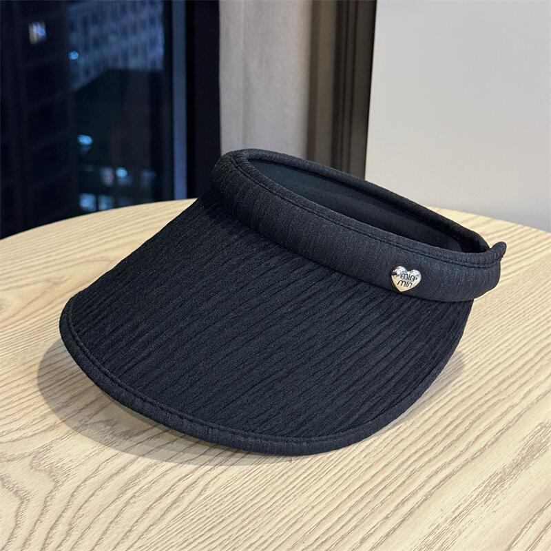 High quality fashion pleated empty top hat sunscreen sunshade eaves casual versatile line UV protection sun hat trend
