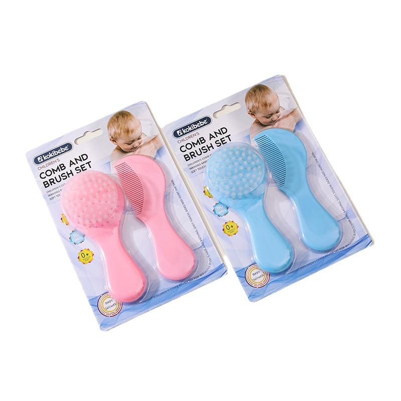 Baby Nylon Comb & Brush Set - Soft Bristle for Bathing & Head Care