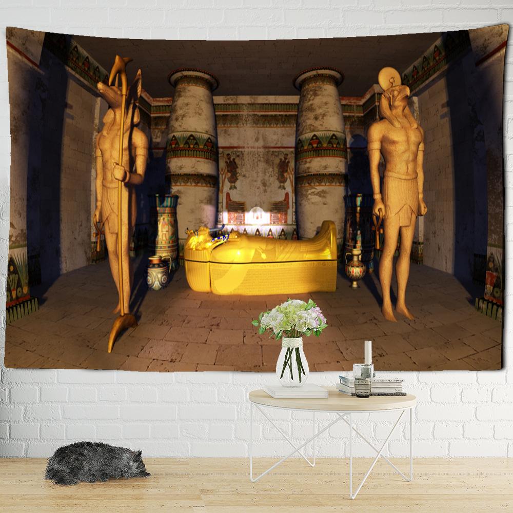 Tenture Murale Mythologie Égyptienne 130x150 Cm - Tapisserie Décorative Pour Salon & Chambre | Décoration Intérieure HD