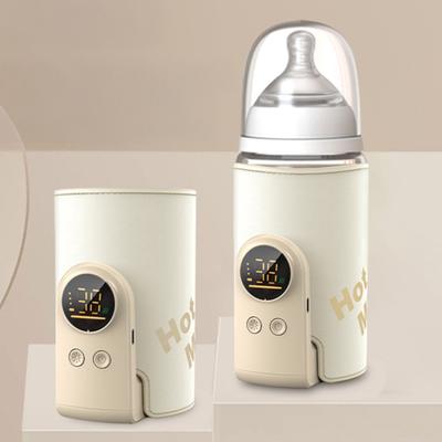 Milk Warmer Portable Baby Bottle Warmer with One-Button Control USB Rechargeable Wireless