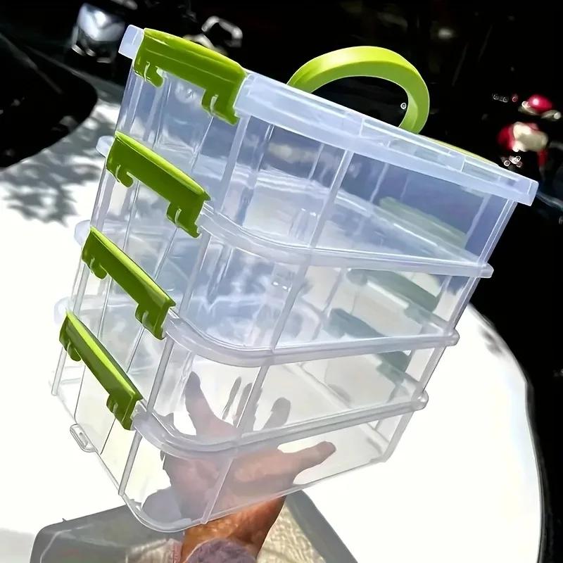 4pcs Extra Large Stackable Clear Plastic Storage Boxes with Lid, Large Capacity Household Containers, Multipurpose Organizer