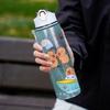 750ML Capybara Straw Cup Cute Cartoon Water Bottle with Carry Strap Leakproof Portable Sports Drinking Cup Children Water Bottle