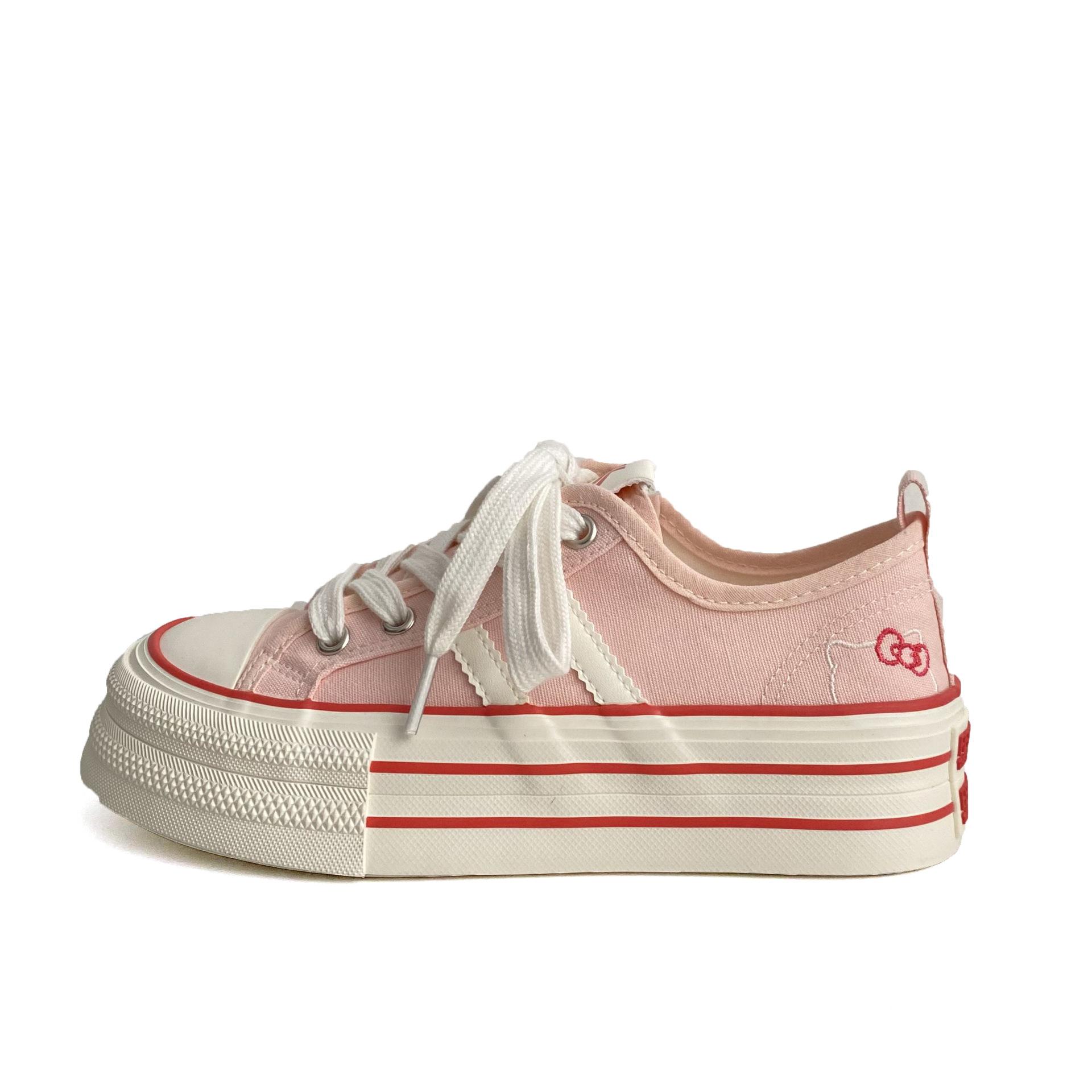 

Летние парусиновые туфли на толстой подошве белого цвета для детей и студентов, нишевые туфли для девочек, универсальные спортивные туфли L-2550 40 розовый