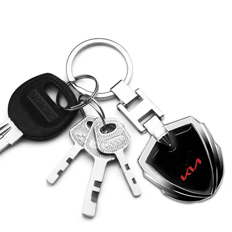 1 Pezzo Portachiavi in Metallo e Pelle 3D per Auto Portachiavi Accessori Per Kia Rio 3 K2 Ceed Cerato K3 Sportage 4 Picanto K5 Optima Sorento Forte Stinger