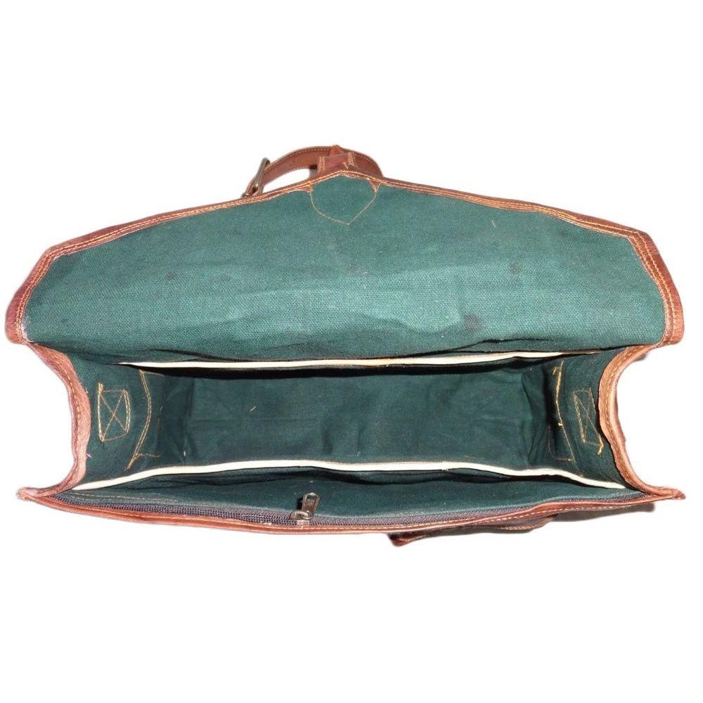 Men's Genuine Vintage Brown Leather Messenger Shoulder  Laptop Bag Briefcase