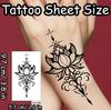S.A.V.I 30 Pcs Black Temporary Tattoos for Women & Girls - Safe, Non-Toxic, Waterproof Body Art Stickers | Floral, Geometric, Boho Designs - Easy To