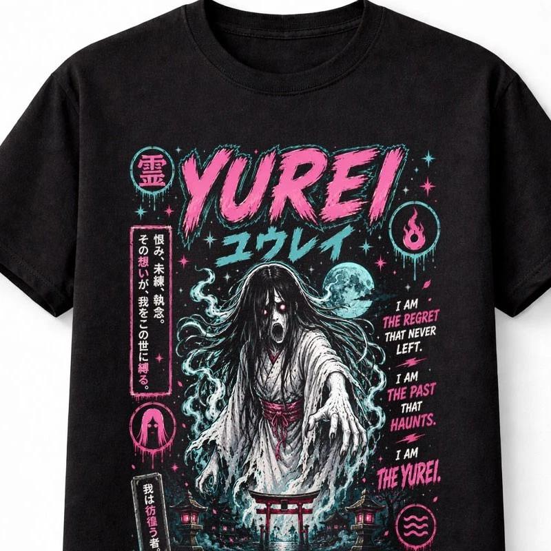 Yurei Japanese Spirit Ghost Horror Anime Graphic Unisex TShirt S