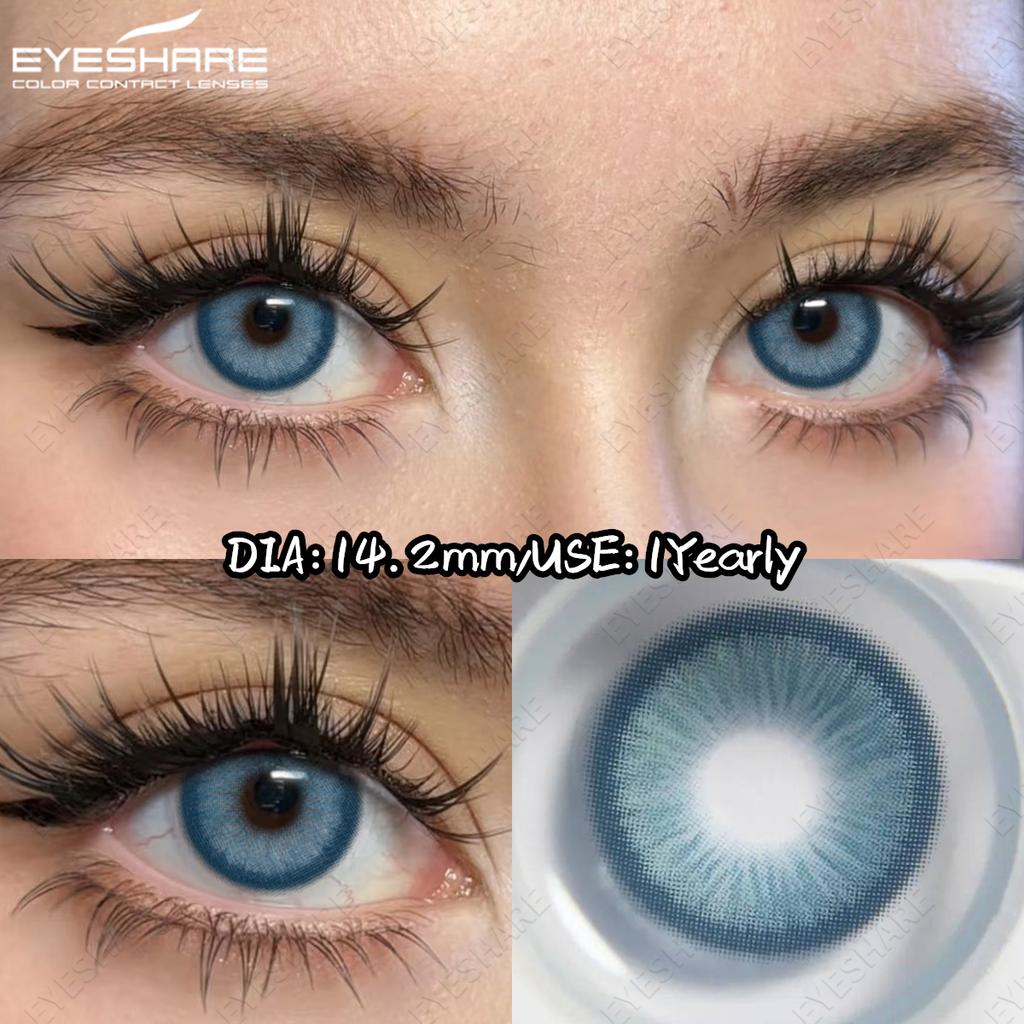 EYESHARE 2pcs Natural Brown Contact Colored Contact Lenses High Quality Blue Eyes Contacts Gray Beauty Pupils Green Eyes Lens
