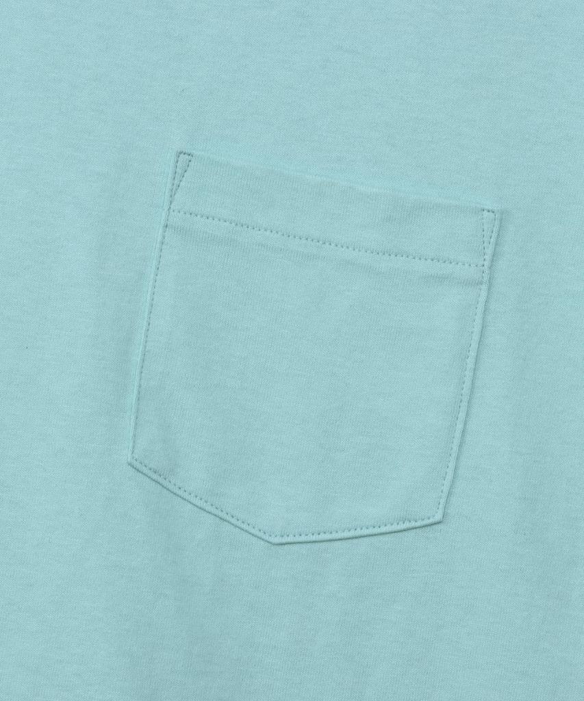 Short Sleeve Round Neck Cotton USA Short Sleeve Pocket Basic Light Blue Green [Champion] T-Shirt 100% T-Shirt C3-X357 Men's