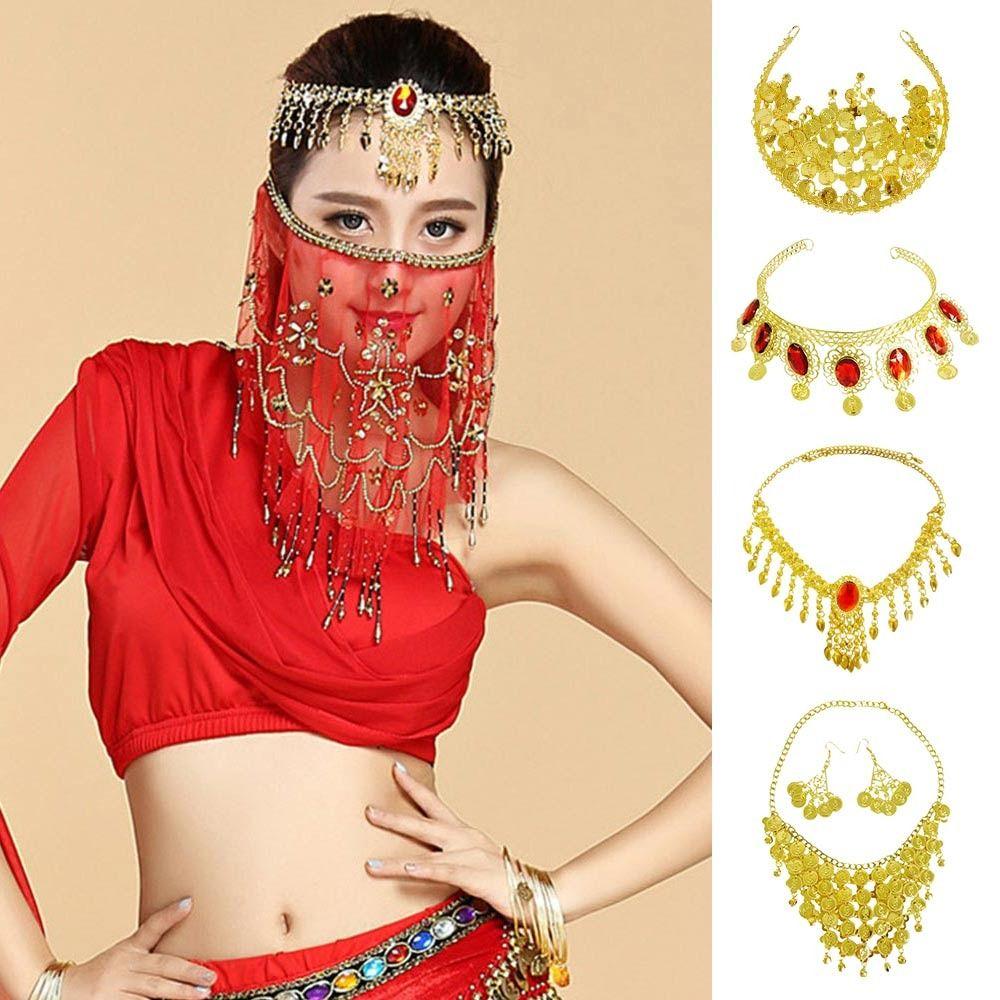 Bohemian Necklace Indian Earrings Professional Belly Dance Jewelry  Women