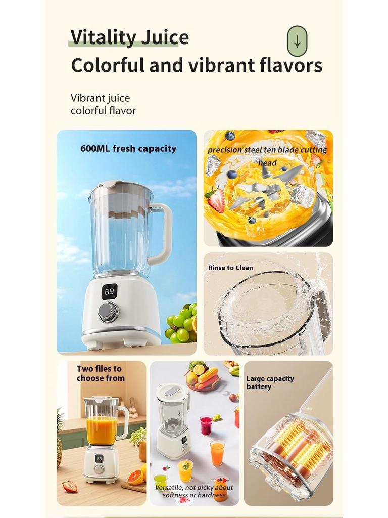 Portable Multi-Function Juicer: Automatic Fruit & Vegetable Blender with Travel Cup