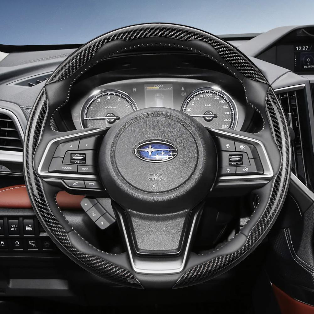 Carbon Fiber Steering Wheel Cover Quick Release Segmented For Subaru XV WRX BRZ Forester Outback Ascent Legacy Levorg vg5