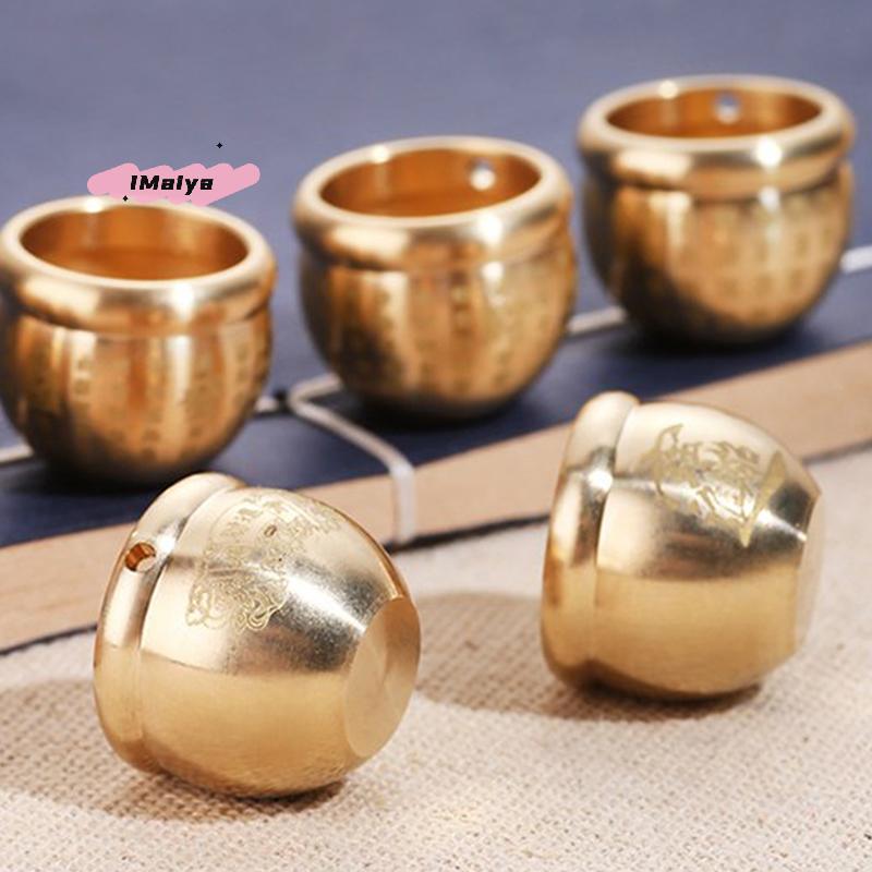 M-Feng Shui Lucky Fortune Wealth Brass Cornucopia Baifu Rice Cylinder Desktop Ashtray Study Small Ornament Gift Home Decoration