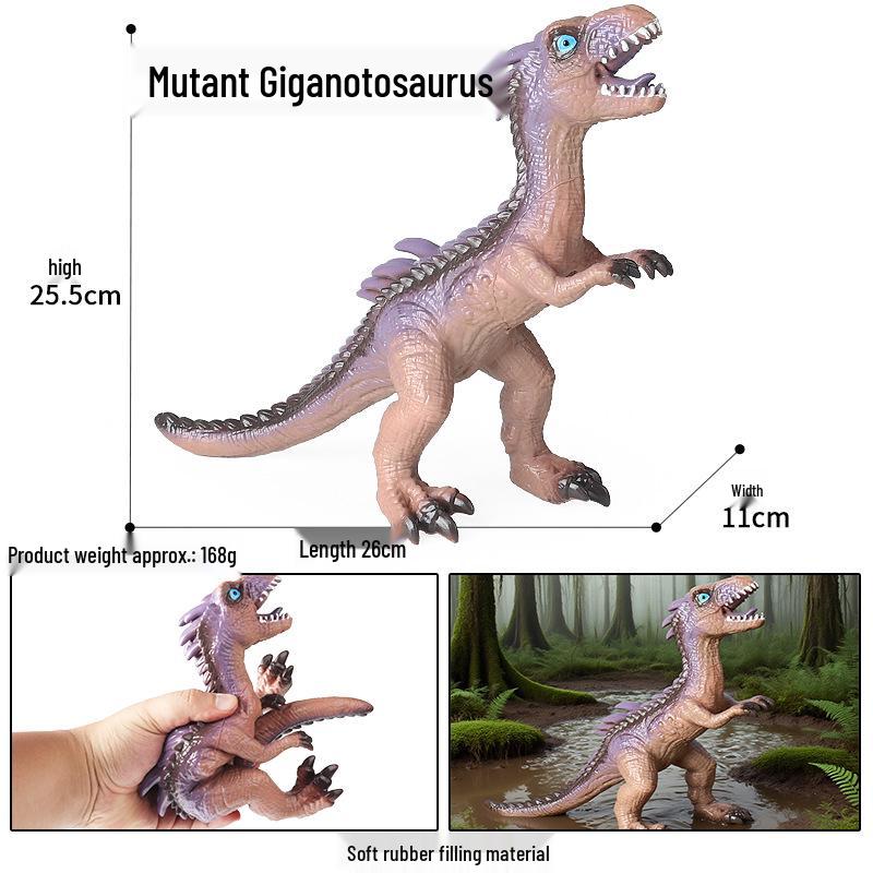 Large Soft Rubber Dinosaur Egg Model: T-Rex, Triceratops, Velociraptor & Pterodactyl Sounding Ornament Toy