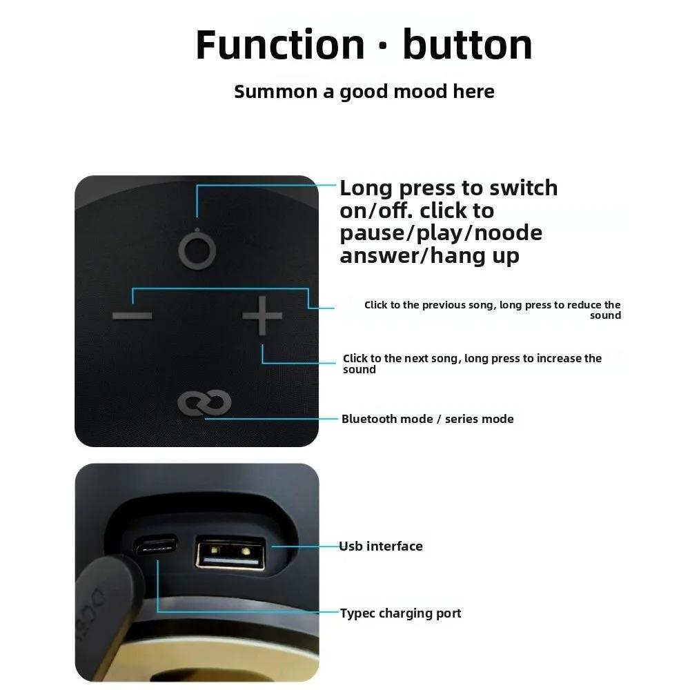 Wireless Bluetooth Speaker with 360° Surround Sound IPX4 Waterproof Speaker RGB Lights Portable Subwoofer for Party Travel