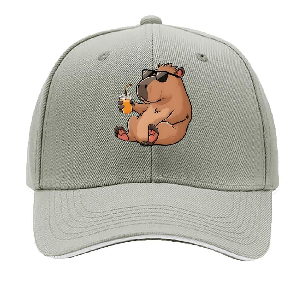 Vinyl Cartoon Capybara Sunglasses Juice Home Decor Hip Hop Hat Fashion Outdoor Sports Sandwich Baseball Cap