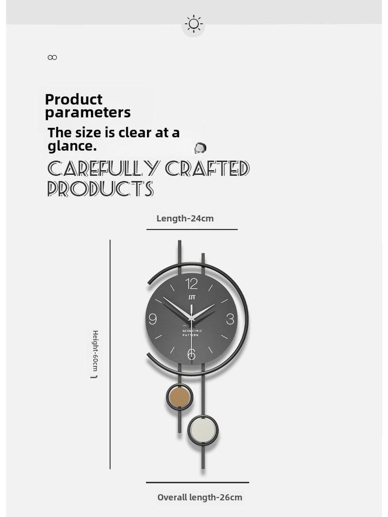 Modern Silent Wall Clock for Living Room or Restaurant Decoration