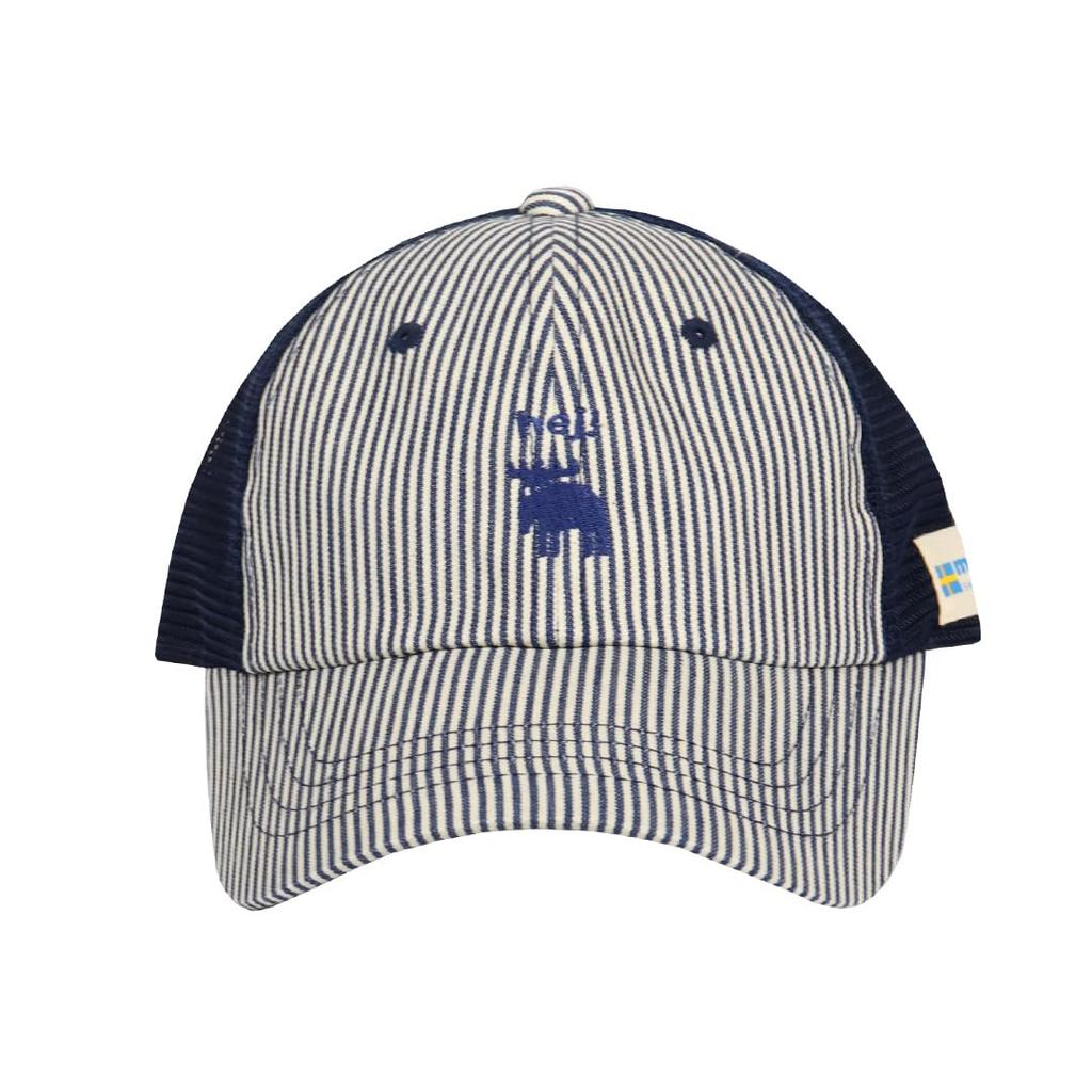 Mozu Mesh Cap for Boys and Scandinavian Brand Logo Baseball Hickory and One Size Fits All Kids' Cap, Kids' Girls, Cap, Snapback, 141-0063, Navy,