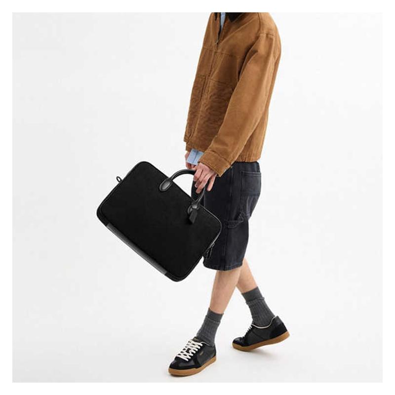 Coach THEO 40 Classic Logo Presbyopia Pattern Fabric Briefcase Large Men's Black