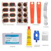 Portable Bicycle Tube Service Tool Kit Cold Repair Patches 20ml Quality Glue Schrader Presta Nozzle Key Abrasive File Tire Lever