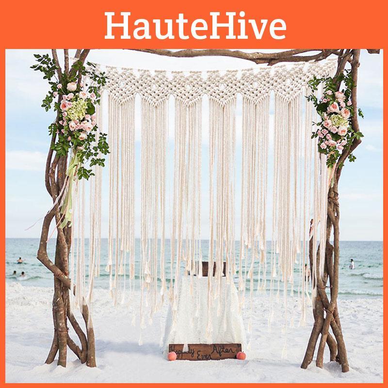 Ohromující makramé pozadí závěsné boho svatební závěsné pro elegantní domácí dekoraci