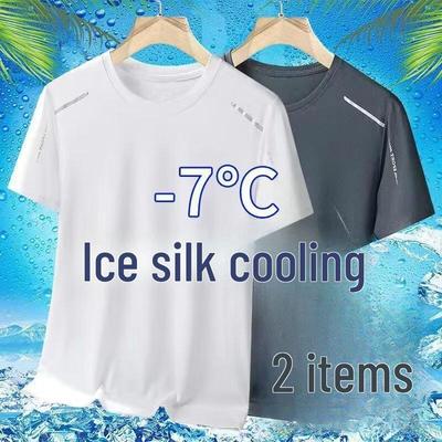 Herren Trendiges Sommer Mesh Bedrucktes Halbarm T-Shirt