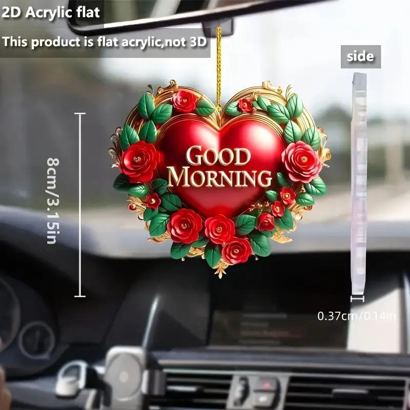 2pcs Valentine's Day Love Hanging, Acrylic Valentine's Day Gifts, Car Flat Hanging, Tree Decoration, Home Decoration Hanging