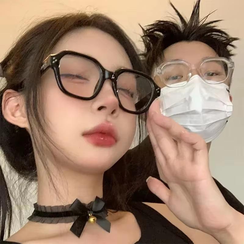 1/2pcs Retro Oversized Anti Blue Light Computer Glasses Frame Women Men Trendy Fashionable Eyeglasses Classic Spectacles Ouclos