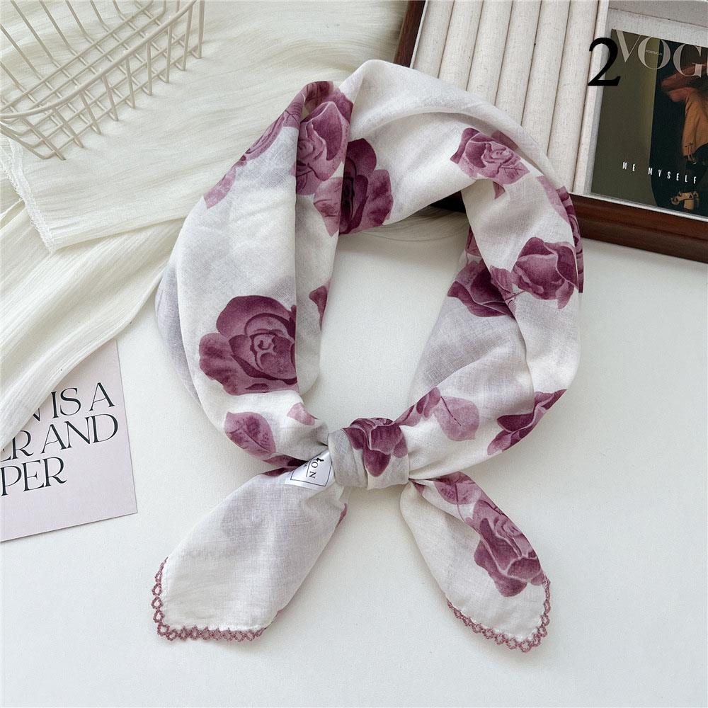 French Cotton Linen Square Hair Scarf Women Girls Spring Summer Korea Hair Band Sweet Scarf Kerchief Girl Headscarf Headdress
