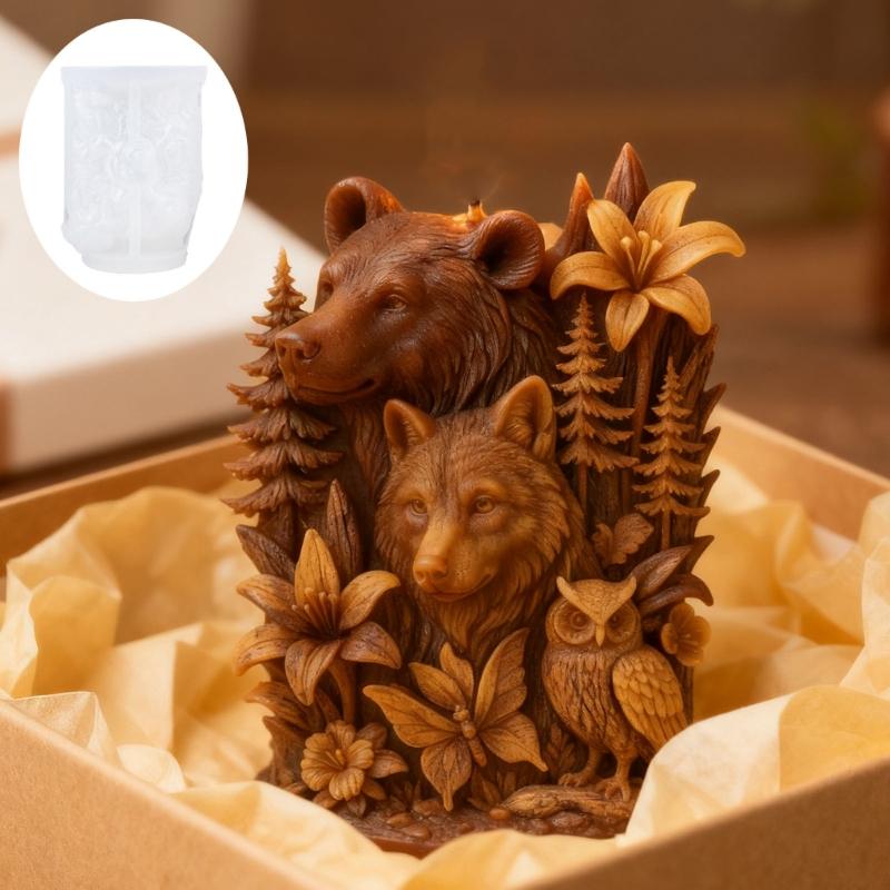 Adorable Bear Shaped Silicone Candle Molds Multipurpose Silicone Mould for Resin Casting Handmade Candle Soap Chocolate