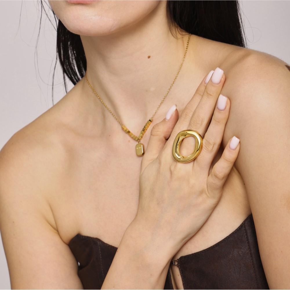 Minimalist Stainless Steel Chunky Rings For Women 18k Gold Plated Hyperbole Women's Ring Female Ring Aesthetic Woman Jewelry
